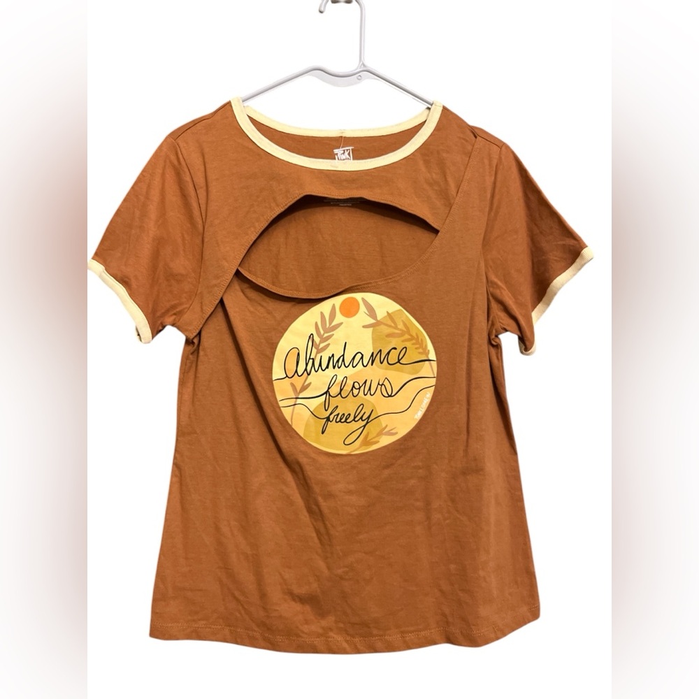 Pink Lomein Brown Graphic Tee Size M